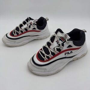 Fila Ray‎ SIA3065X-WNR White Navy Red Women Shoes US 6 Casual Lace up Sneakers